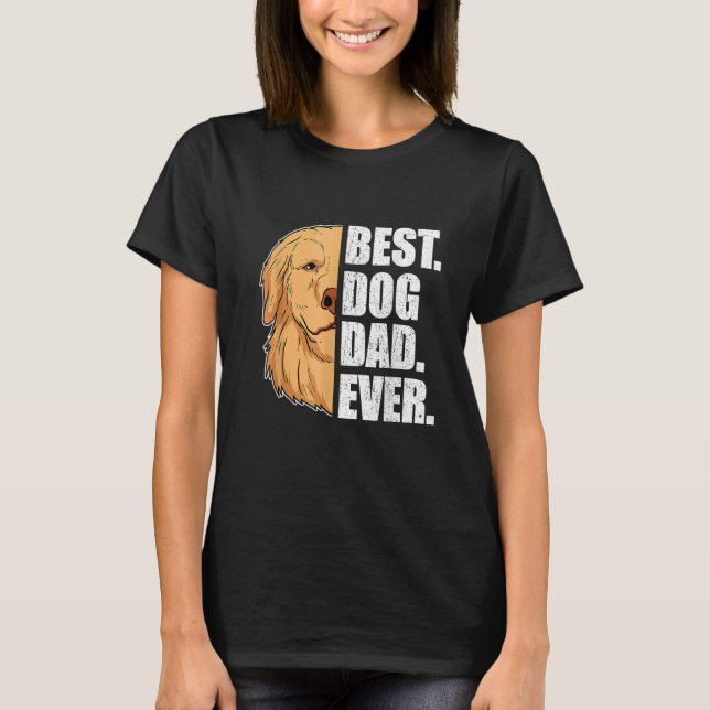 Mens Best Dog Dad Ever Golden Retriever Dad Father T Shirt (Framsida)