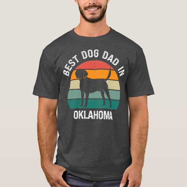 Mens Best Dog Dad In Oklahoma Funny Dog  T Shirt (Framsida)