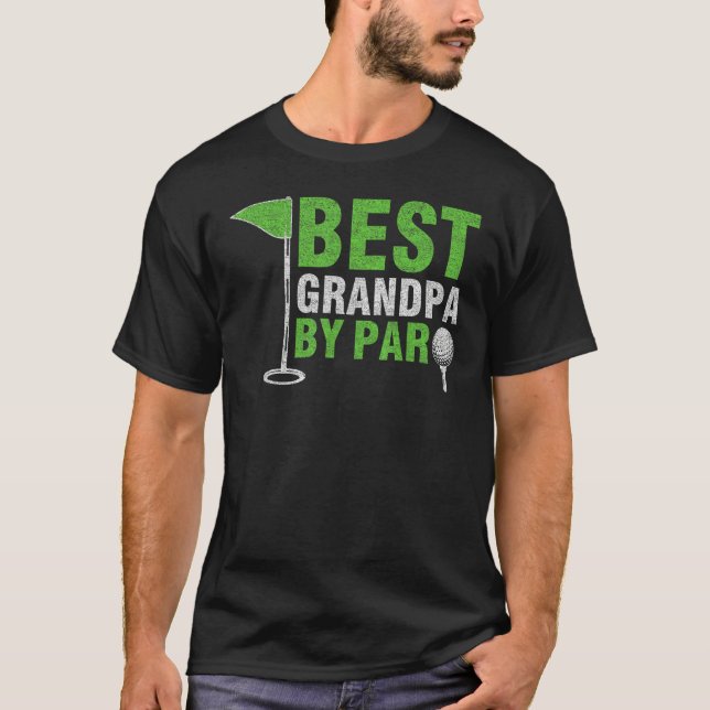 Mens Best Grandpa By Par Father s Day Golf Grandad T Shirt (Framsida)