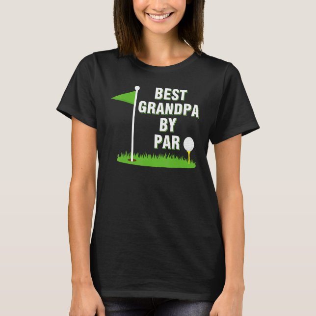 Mens Best Grandpa By Par  Golf Fathers Day Christm T Shirt (Framsida)
