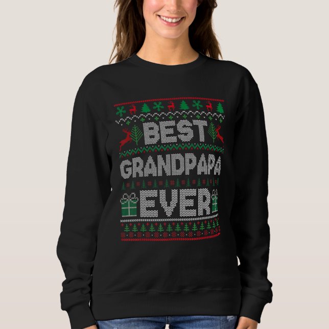 Mens Best Grandpapa Ever Christmas Pajamas Matchin T Shirt (Framsida)