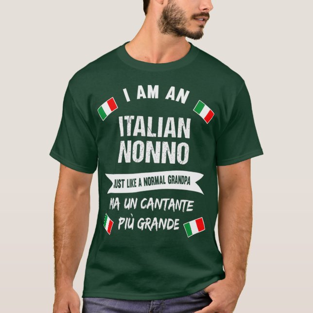 Mens Best Italian Nonno  Great Italian Grandpa T Shirt (Framsida)