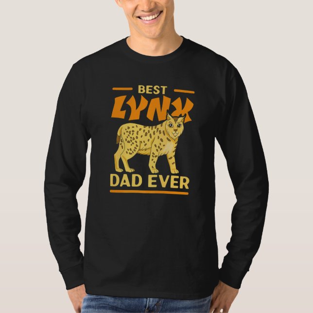 Mens Best Lynx Dad Ever Zookeeper Wildlife Animal  T Shirt (Framsida)