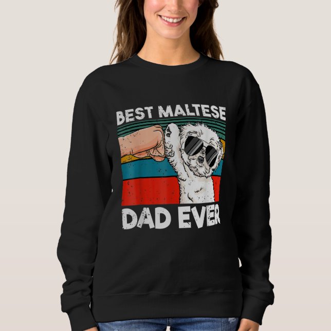 Mens Best Maltese Dad Ever Ghetto Fist Dog T Shirt (Framsida)
