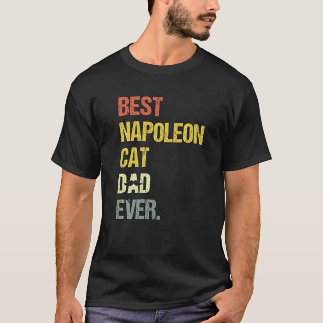 Mens Best Napoleon Cat Dad  Cat T Shirt (Framsida)