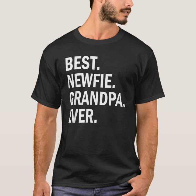 Mens Best Newfie Grandpa Ever  Newfoundland Dog T Shirt (Framsida)