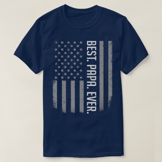 Mens Best Papa Ever US American Flag  Gifts For Fa T Shirt (Design framsida)