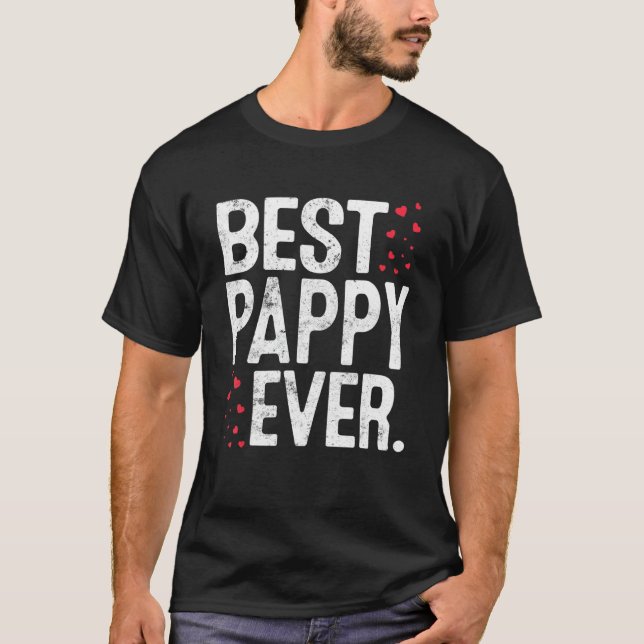 Mens Best Pappy Ever   Pappy   Valentines Day T Shirt (Framsida)