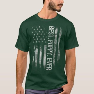 Mens Best Poppy Dad Ever Vintage American Flag Fat T Shirt