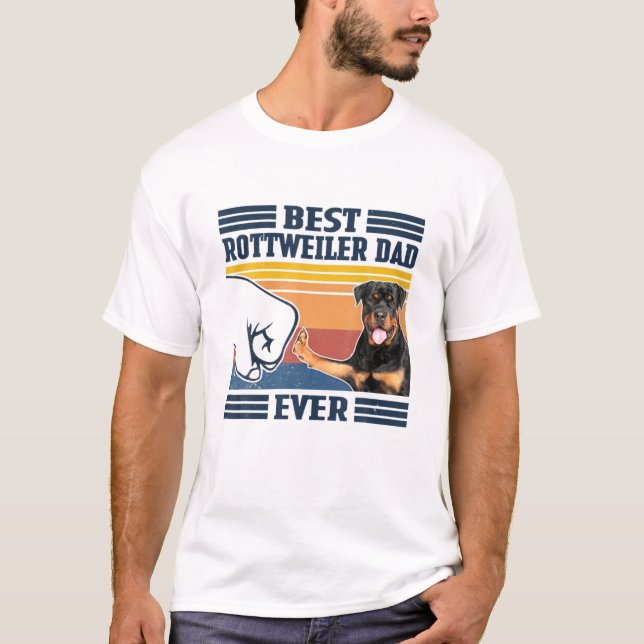 Mens Best Rottweiler Dad Ever Funny Dog Lover Fath T Shirt (Framsida)