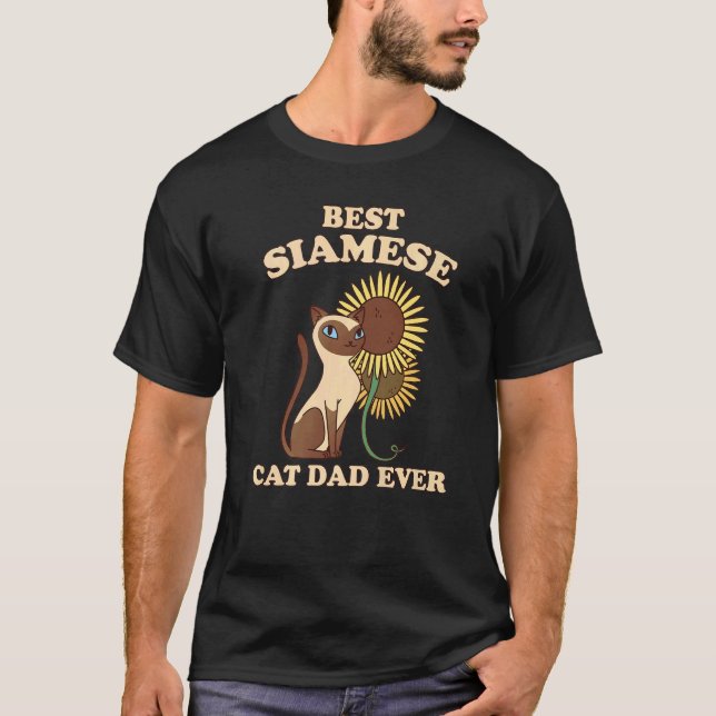 Mens Best Siamese Cat Dad Ever Cats Dad Cat Siames T Shirt (Framsida)