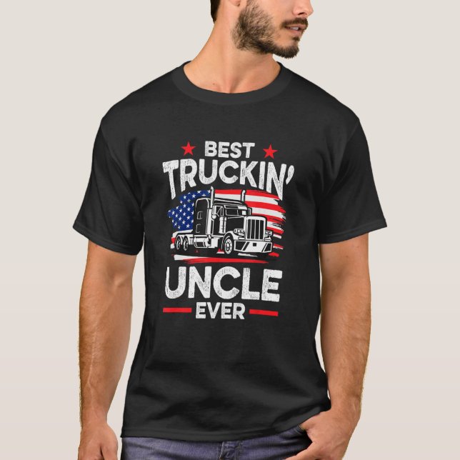 Mens Best Truckin' Uncle Ever  Americian Trucker T Shirt (Framsida)