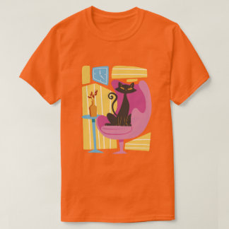 Men's Black Cat Abstract T Shirt