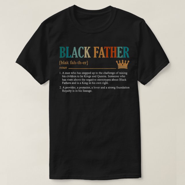 Mens Black Father Definition Father's Day  T Shirt (Design framsida)