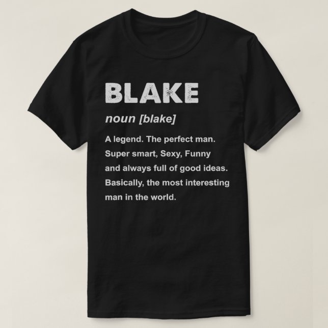 Mens Blake Name  T Shirt (Design framsida)