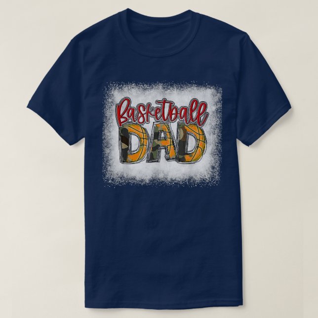 Mens Bleached Basketball Dad Camo Print Funny Dad  T Shirt (Design framsida)