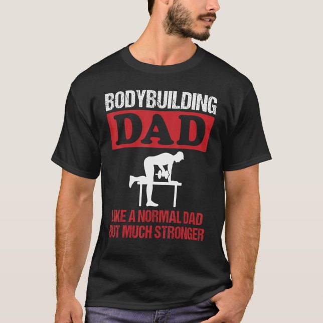 Mens Bodybuilding Dad Dumbbell Rowing Exercise Str T Shirt (Framsida)