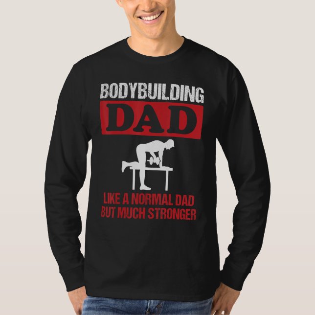 Mens Bodybuilding Dad Dumbbell Rowing Exercise Str T Shirt (Framsida)
