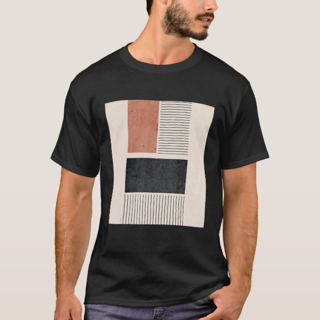 Mens Boho Abstract Shapes Mid Century Modern 2 T Shirt (Framsida)