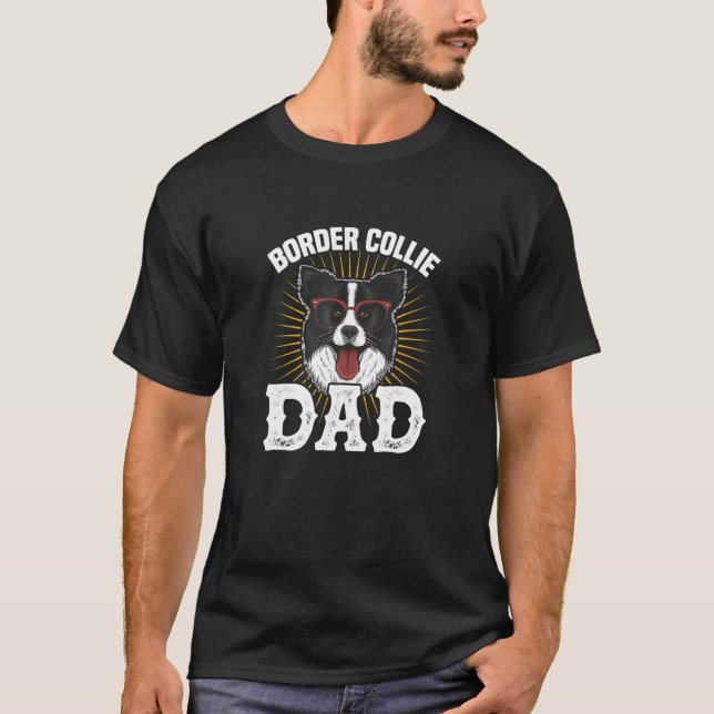 Mens Border Collie Dad Dog Dad Dog  Father Father' T Shirt (Framsida)