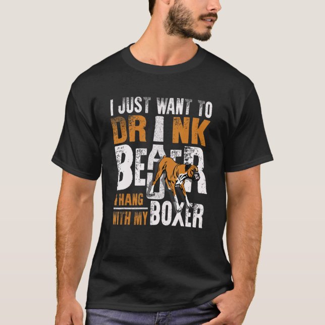Mens Boxer Dad  Father's Day Dog   Beer T Shirt (Framsida)