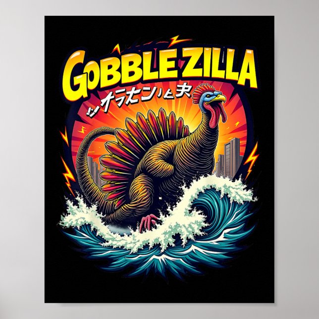 Mens Boys Funny Thanksgiving Gobble  Poster (Framsidan)