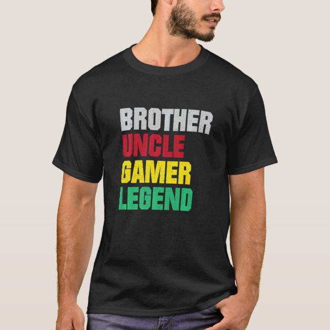 Mens Brother Uncle Gamer Legend Favorite Best Game T Shirt (Framsida)