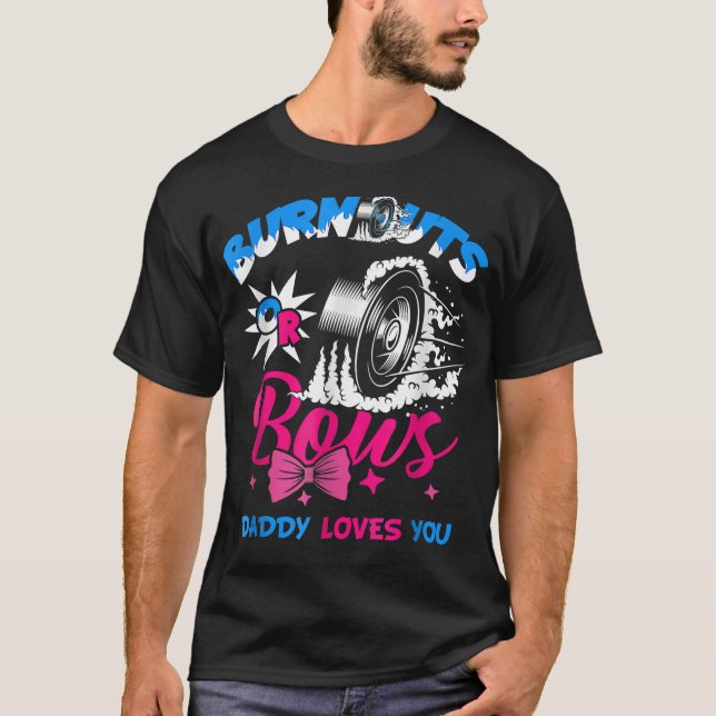 Mens Burnouts Or Bows Gender Reveal Baby Party Ann T Shirt (Framsida)