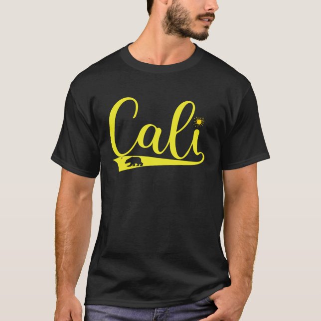 Mens Cali California Bear CA Republic T Shirt (Framsida)