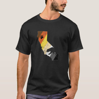 Mens California Gay Bear-flaggan Pride Paw Distres T Shirt