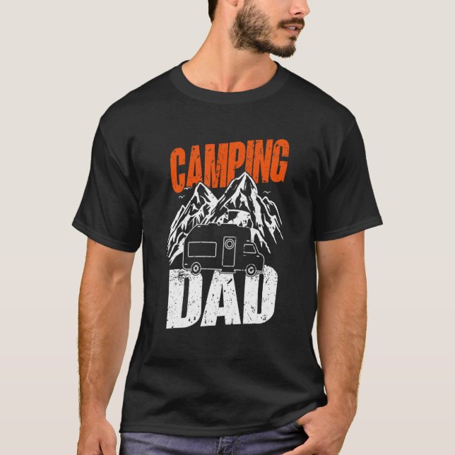 Mens Camping Dad  Camper Caravan  Camping 1 T Shirt (Framsida)