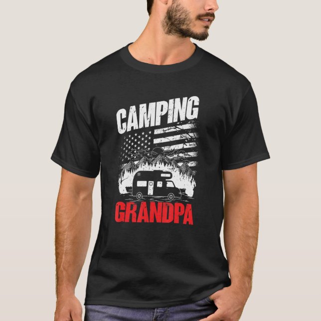 Mens Camping Grandpa  Camper Caravan  Camping 3 T Shirt (Framsida)