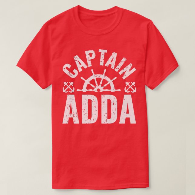 Mens Captain Adda Boat Owner Lake Boating Father's T Shirt (Design framsida)