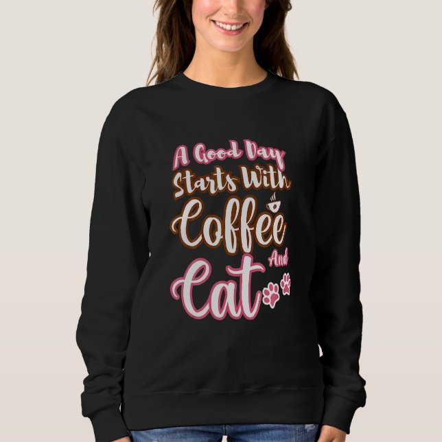 Mens  Cat Coffee  Cute Cat Coffee Cool Cat Coffee T Shirt (Framsida)