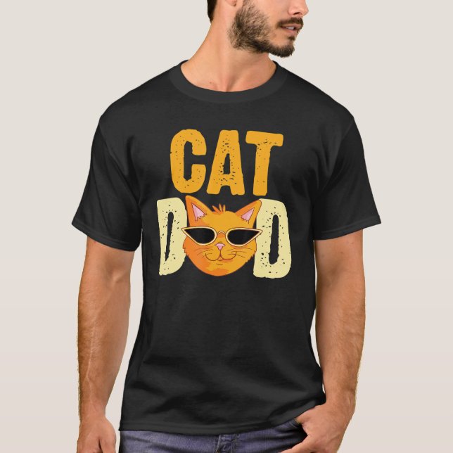 Mens Cat Dad Animal T Shirt (Framsida)