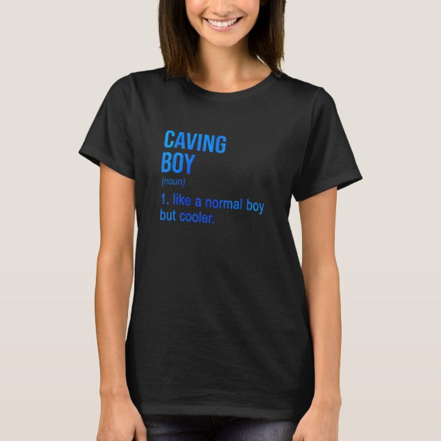 Mens Caving Boy Graphic Spelunking Spelology Potho T Shirt (Framsida)