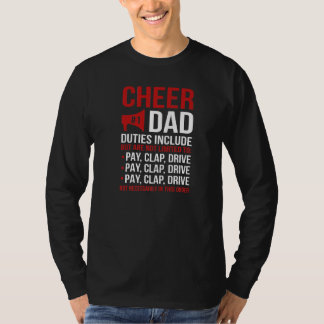 Mens Cheer Dad Duties Cheerleader Father Cheerlead T Shirt