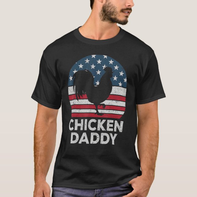 Mens Chicken Daddy Chicken Dad Farmer 4th Of July  T Shirt (Framsida)
