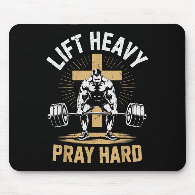 Men's Christian Workout Lift Heavy Pray Hard Jesus Musmatta (Framsidan)