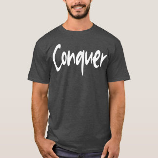 Mens CONQUER Gym Fitness Workout Bodybuilding Moti T Shirt