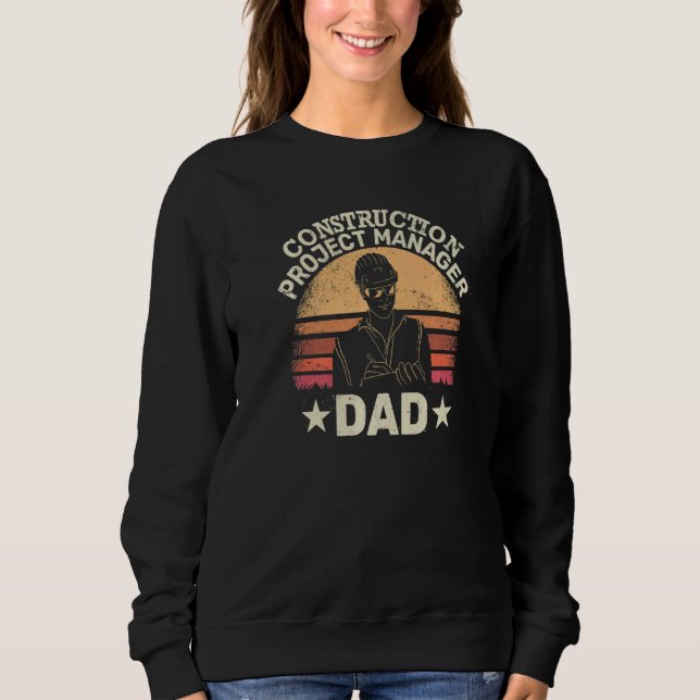 Mens Construction Project Manager Dad  Constructio T Shirt (Framsida)