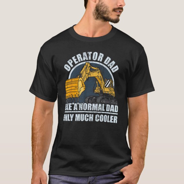 Mens Construction Worker Heavy Equipment Excavator T Shirt (Framsida)