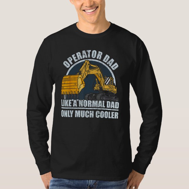 Mens Construction Worker Heavy Equipment Excavator T Shirt (Framsida)