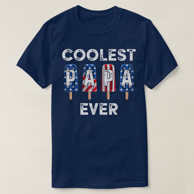 Mens Coolest Papa Ever Popsicle Men Best Dad Ever  T Shirt (Design framsida)