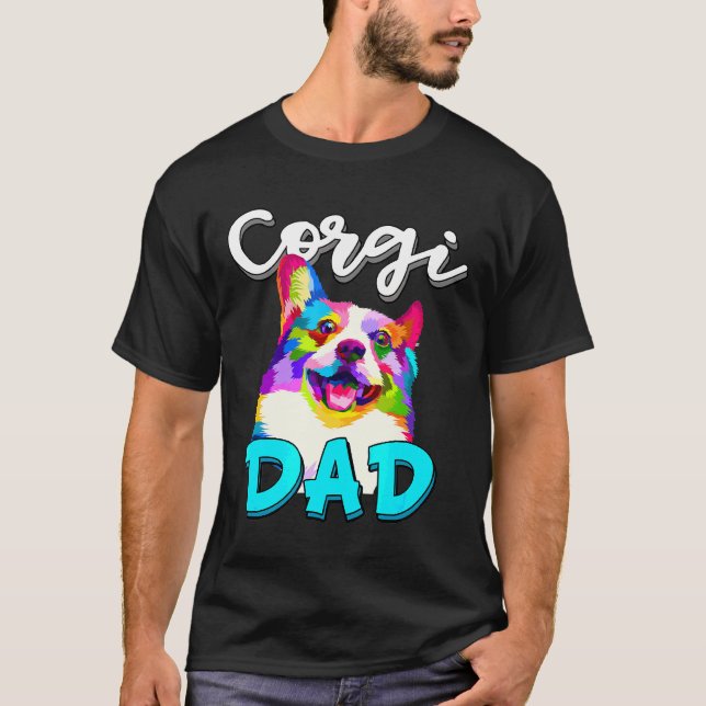 Mens Corgi Dad Corgi Owner Fathers Day T Shirt (Framsida)