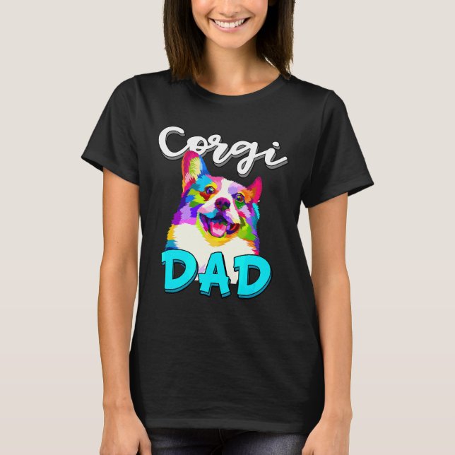 Mens Corgi Dad Corgi Owner Fathers Day T Shirt (Framsida)