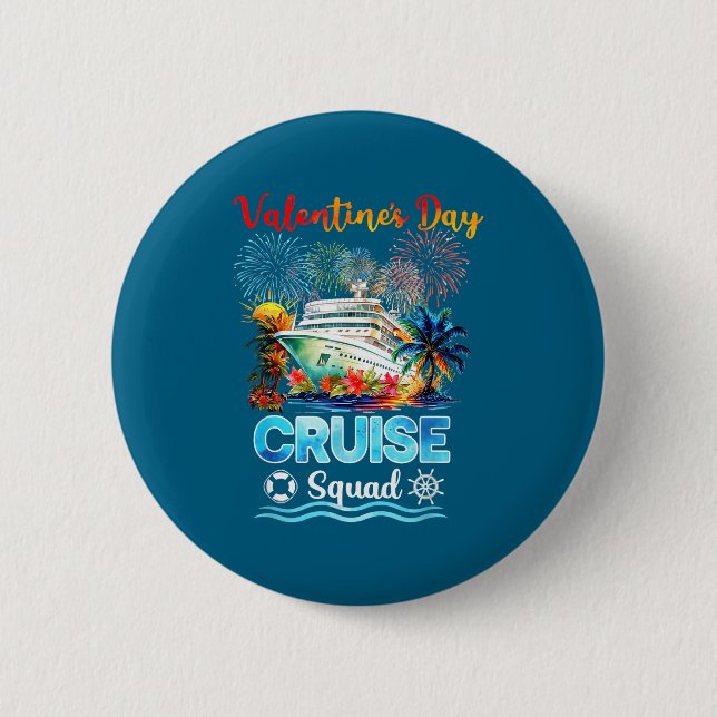 Mens Cruise Squad Valentine's Day Vacation Travel  Knapp (Framsida)