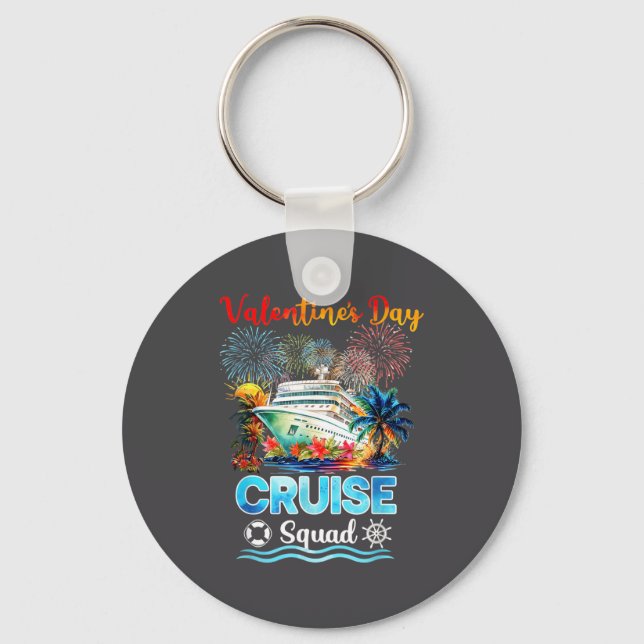 Mens Cruise Squad Valentine's Day Vacation Travel  Nyckelring (Framsida)