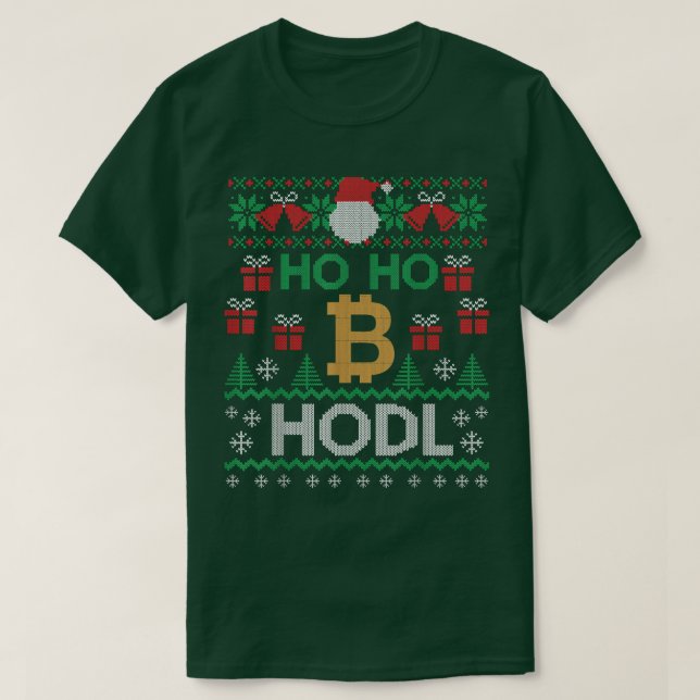Mens Cryptocurrency Ho ho Hodl Bitcoin Ugly Christ T Shirt (Design framsida)
