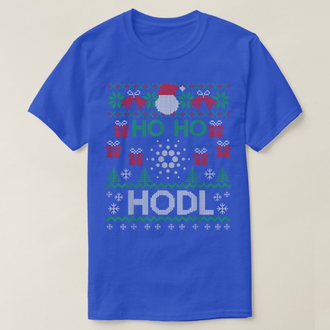 Mens Cryptocurrency Ho ho Hodl Cardano Ugly Christ T Shirt (Design framsida)